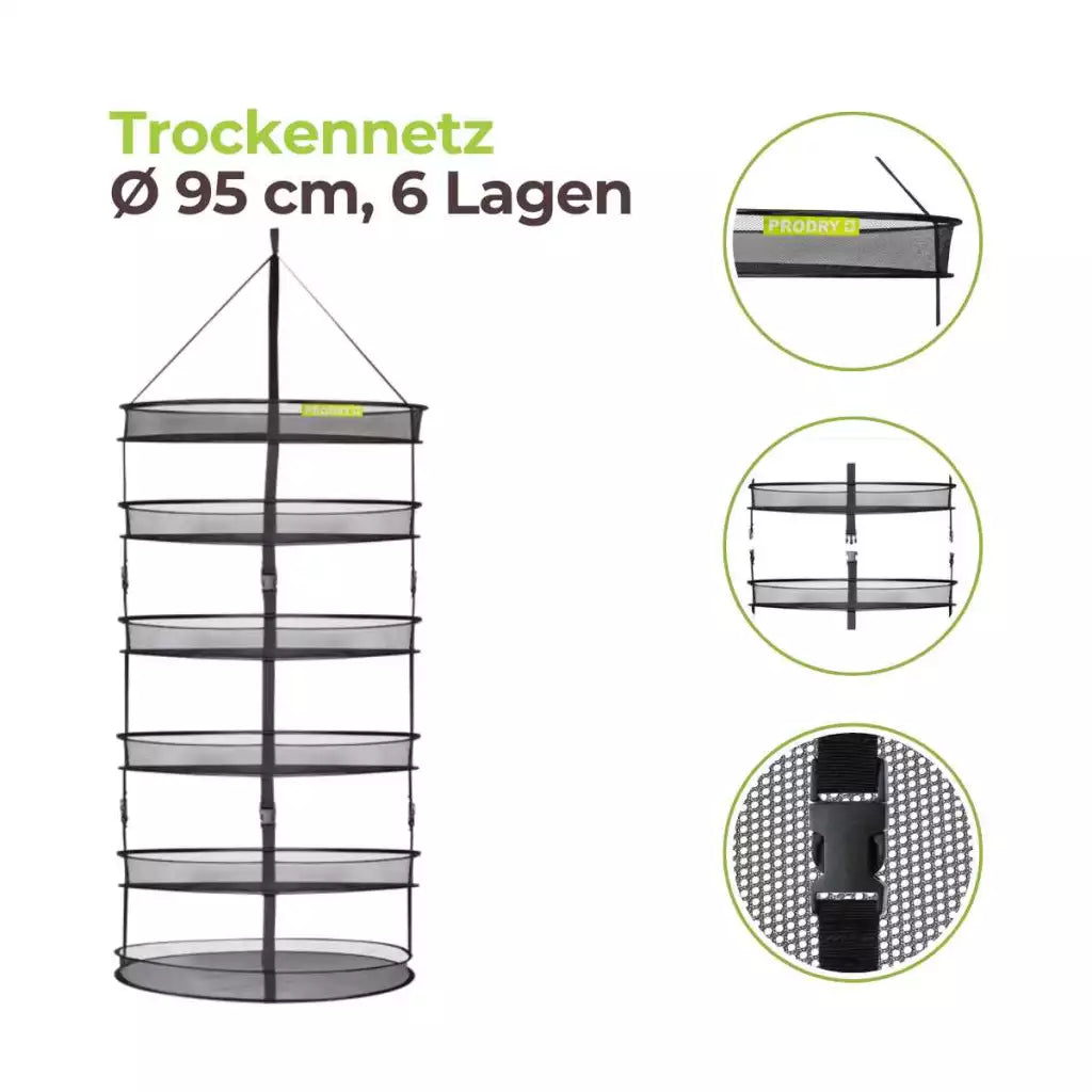 Garden Highpro - PRODRY 95 - Ø95cm - 6 Lagen - Trockennetz Stecksystem MASTER