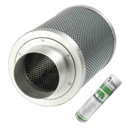 Aktivkohlefilter 100mm x 300mm | Rhino Hobby 225 | 100mm Flansch | 150 - 300m³/h