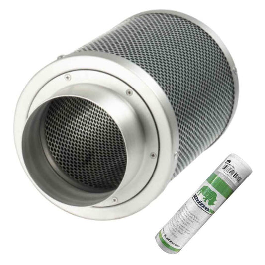 Aktivkohlefilter 125mm x 300mm | Rhino Hobby 350 | 125mm Flansch | 300 - 425 m³/h