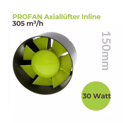Garden Highpro - Abluft Lüfter Ø150mm - 275 m³/h - 30 Watt - Axiallüfter Inline