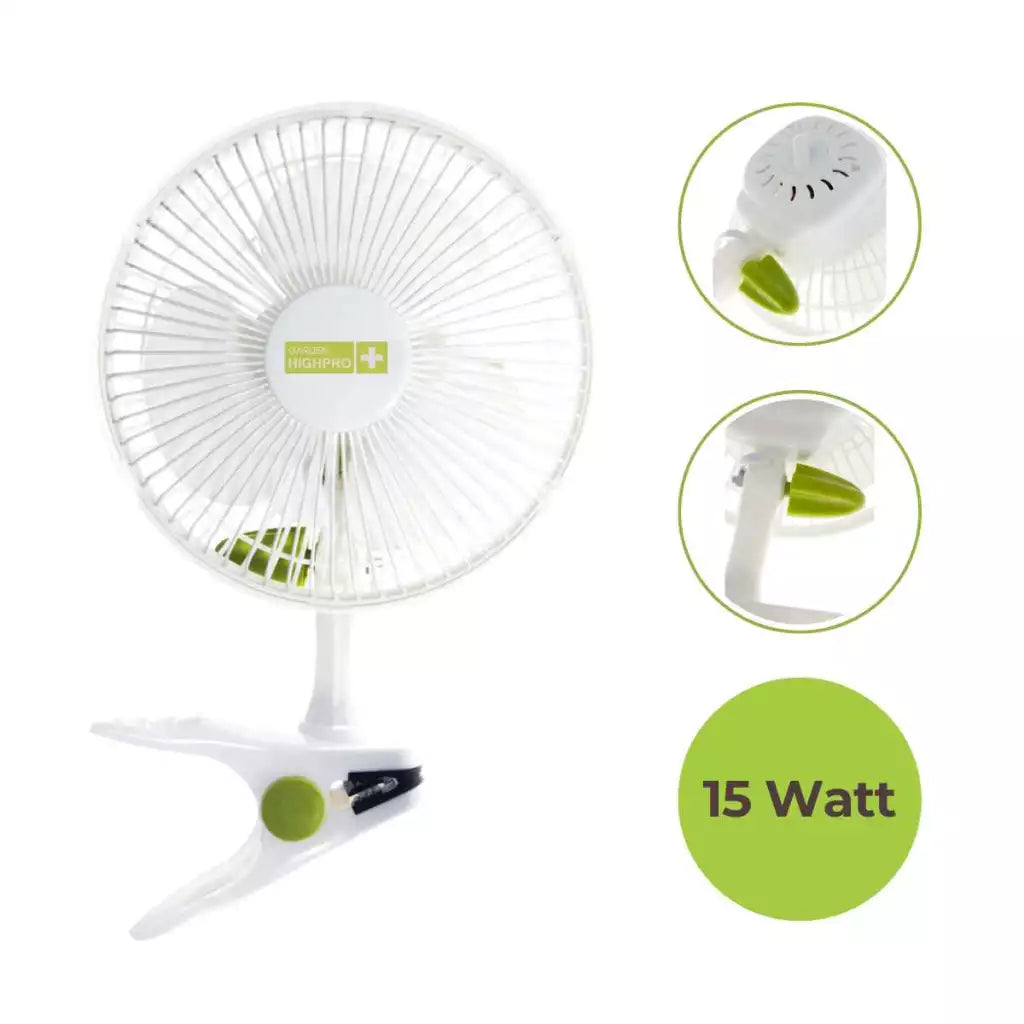 Garden Highpro Clip Ventilator 15W Eco - Ø 15cm mit Stangenclip - PROFAN STANDARD CLIP FAN