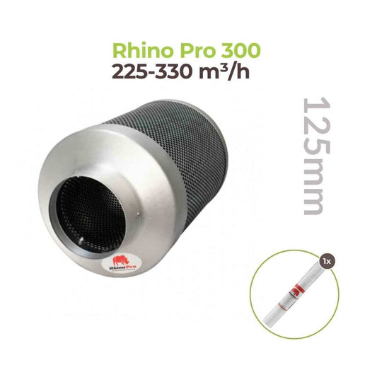 Rhino Pro 300 | 125mm | 225-350m³/h | Aktivkohlefilter 125mm x 200mm