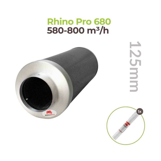 Rhino Pro 680 | Ø125mm | 580-800m³/h | Aktivkohlefilter 125mm x 500mm
