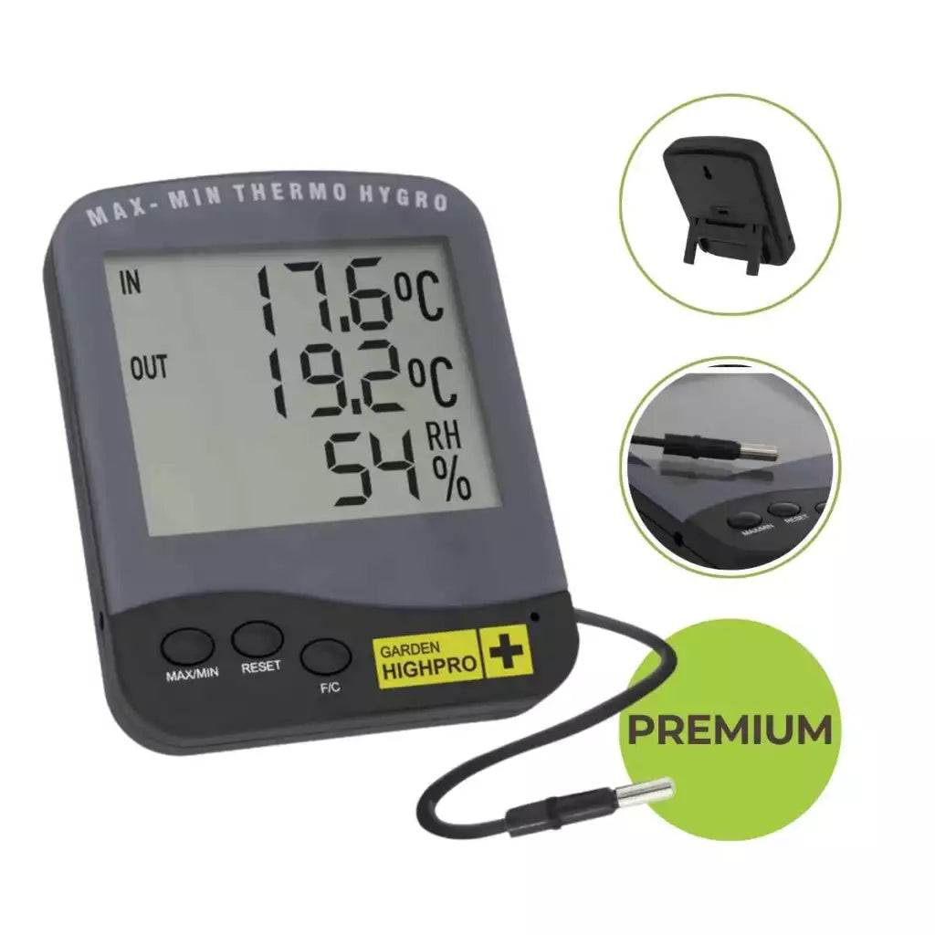 Garden Highpro - HYGROTHERMO PREMIUM - Thermometer-Hygrometer - 2 Messpunkte - digital